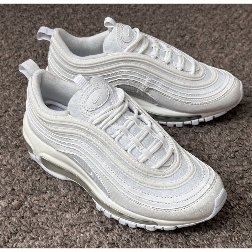 Nike Air Max 97 (GS) White-White-Metallic Silver Sz 4Y [921522-104]